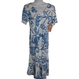 Puanani Hawaiian Maxi Dress Tropical‎ Floral Women M Rayon NEW Cruise Vacation